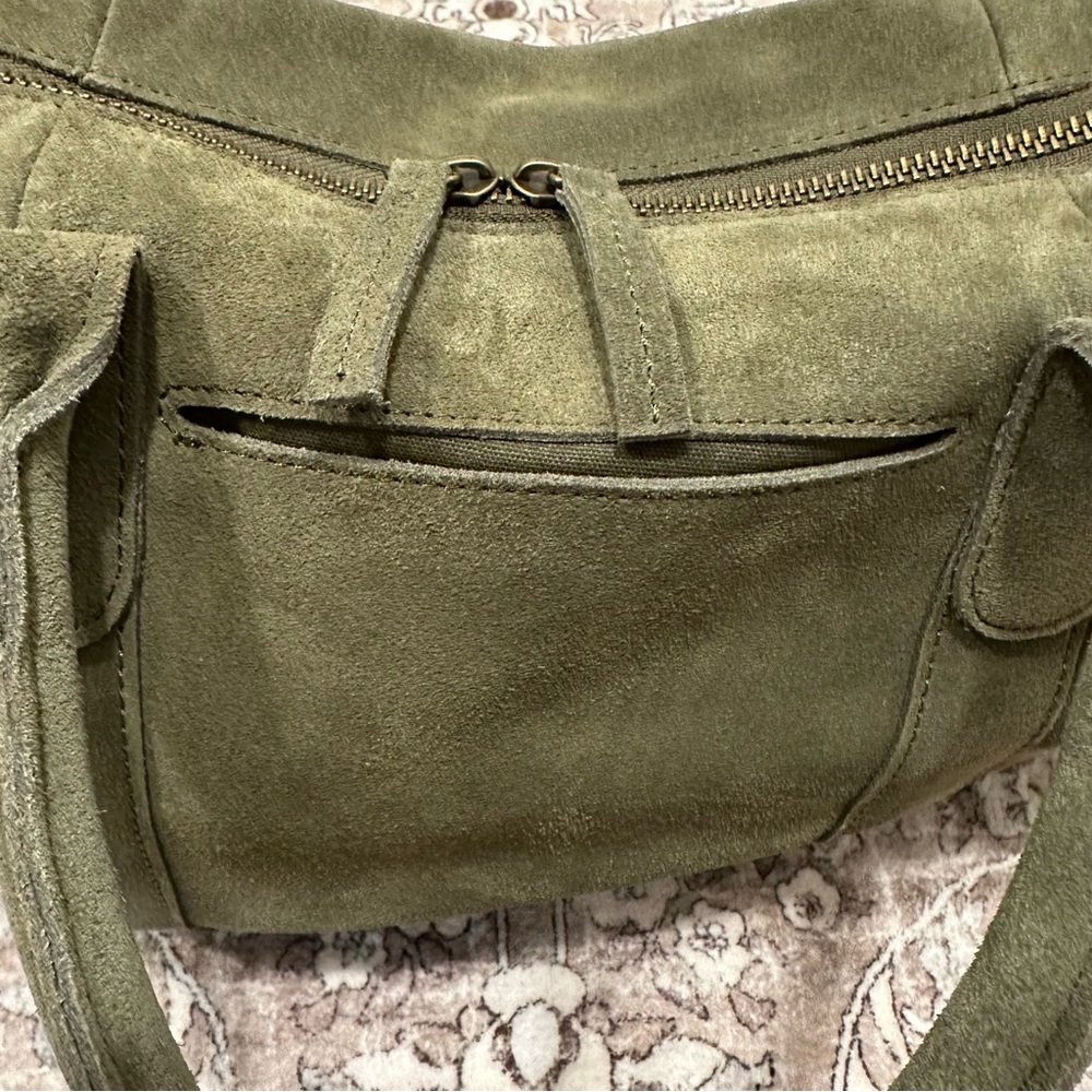 M.I.L.A. Ria Olive Green Suede Duffel Bag - Picture 7 of 16
